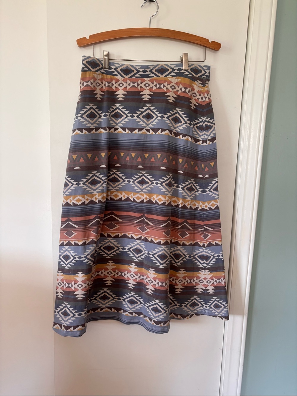 Blair Printed A-Line Midi Skirt in Multi-Color